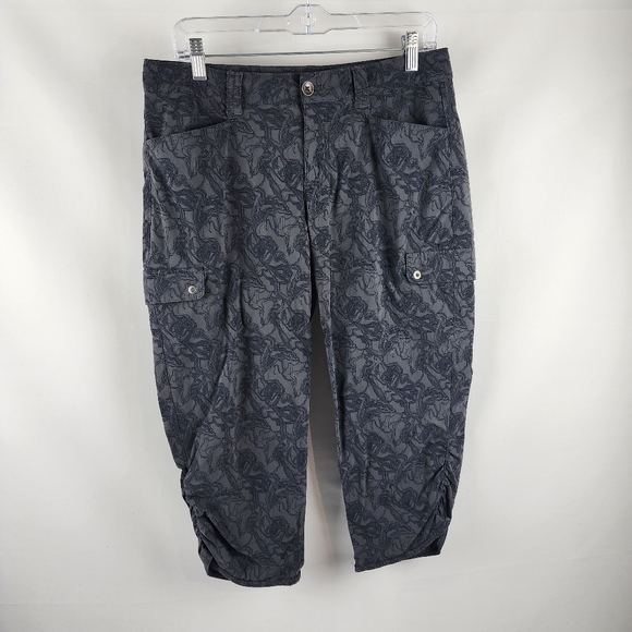 Eddie Bauer Capri Pant Women 8 Travex Gray Geometric Hiking (30x20) - Picture 1 of 10